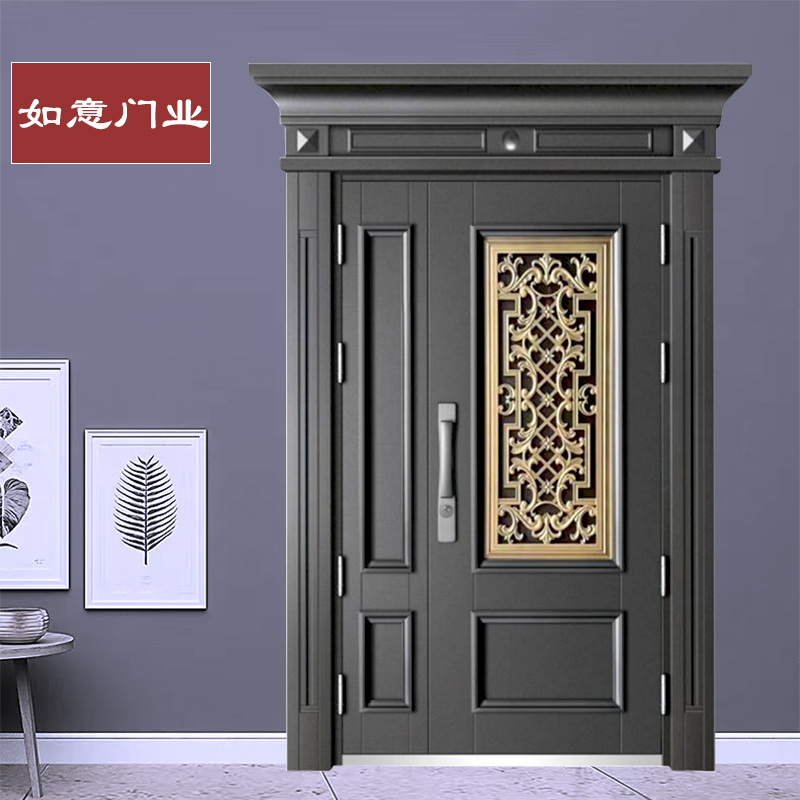 Ruyi villa child mother door with door head door post anti-theft door non-standard custom simple two-color entry single door entry door