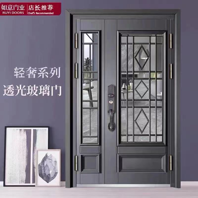 Ruyi light luxury glass light-transmitting entrance door Class A home security door child mother door security door balcony door can be customized