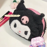 Двусторонний плюшевый пенал, вместительная и большая милая японская косметичка