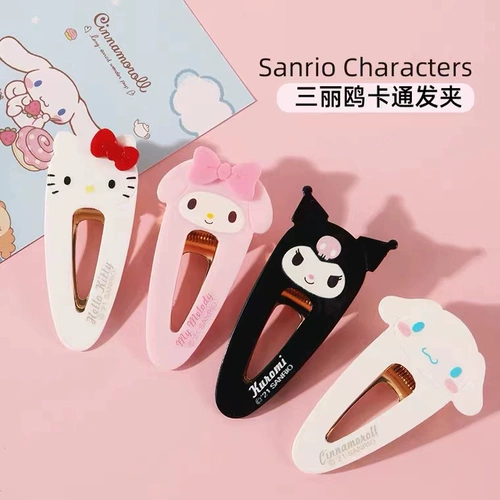 Заколка для волос Sanrio в форме крокодила Мелоди коричневая собака KT милая девушка акриловая собака японский пудинг
