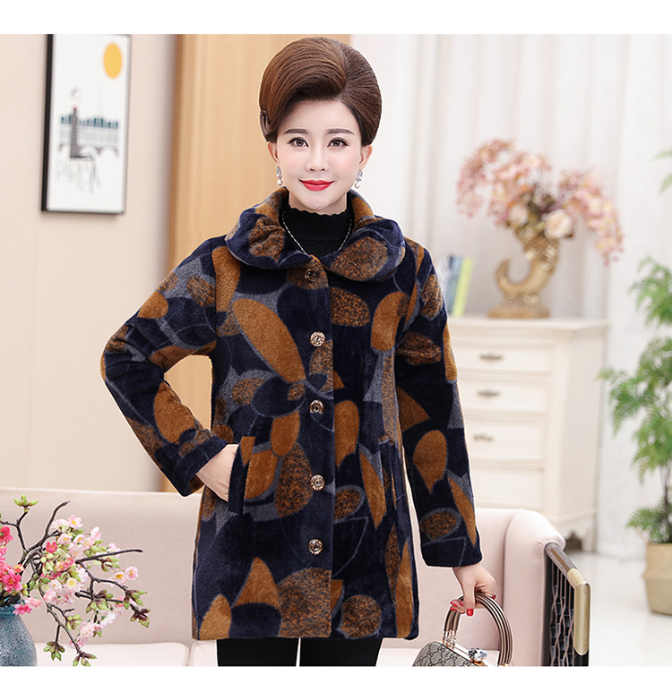 Áo khoác mùa thu đông 2018 của phụ nữ trung niên mới ở giữa tuổi trung niên cộng với quần áo cotton độn nhung cho mẹ mùa đông áo phao trung niên