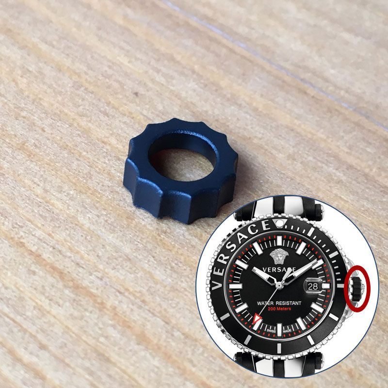 Watch Crown Decoration Ring, Crown Rubber Ring Suitable for Versace V-Race Quartz Watch