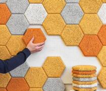 Hexagonal wood wire decorative material background ceiling sound-absorbing board Environmental protection sound insulation factory processing new products