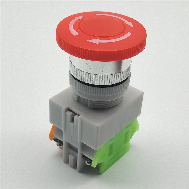 22mm mushroom head with self-lock emergency stop button switch LAY37-11ZS LAY7 Y090 1 open 1 closed