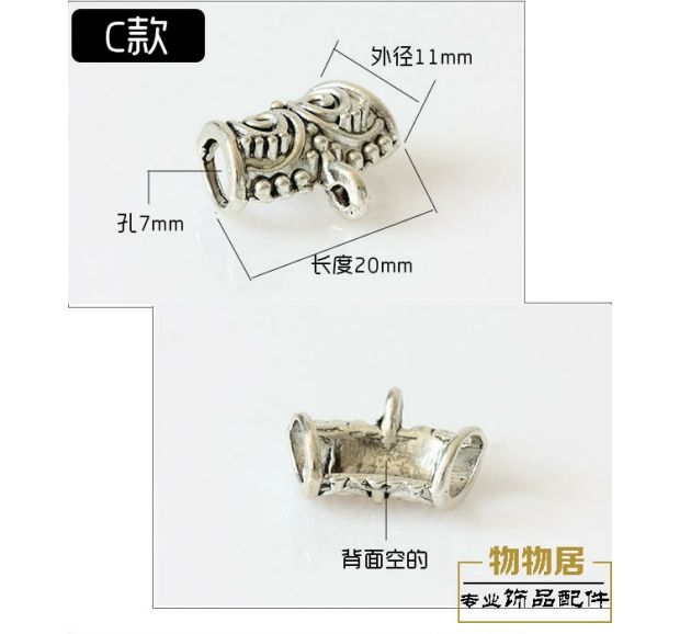Tây Tạng bạc ống cong bán buôn bạc cổ spatholobus ống thuốc mây vòng đeo tay phụ kiện vòng đeo tay tự làm vật liệu bện - Vòng đeo tay Cuff vòng đá