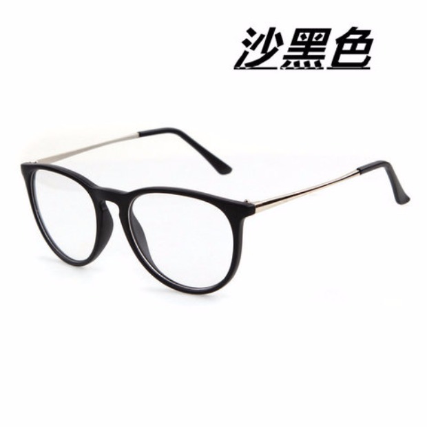 Phiên bản tiếng Hàn của gọng kính gọng tròn màu đen có thể được trang bị kính cận thị nam retro và phụ nữ gương mặt tròn phẳng kính mát nam