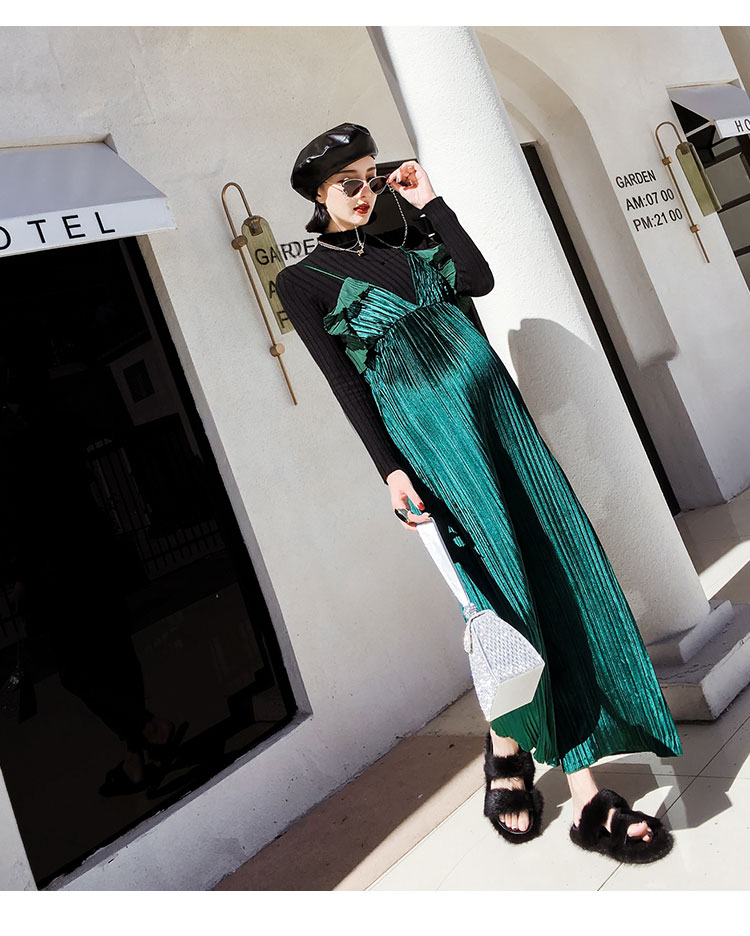 Phụ nữ mang thai yếm mùa thu 2018 mùa thu mới cho bà bầu lỏng jumpsuit thời trang dạ dày nâng quần set quần flannel quần bầu thời trang