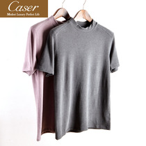 Caesar caser mens underwear velvet small high collar short sleeve warm velvet slim body warm autumn winter bottoming T-shirt top