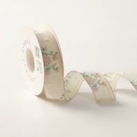 Розовая лента в форме цветка, 2.5см