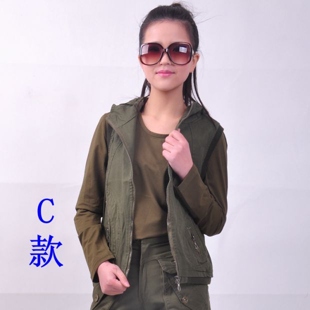 Ngụy trang nữ quân đội trang phục quân đội màu xanh lá cây chiến thuật vest vest ngụy trang vest mùa xuân và mùa thu áo khoác thủy thủ - Những người đam mê quân sự hàng may mặc / sản phẩm quạt quân đội giày quân nhu