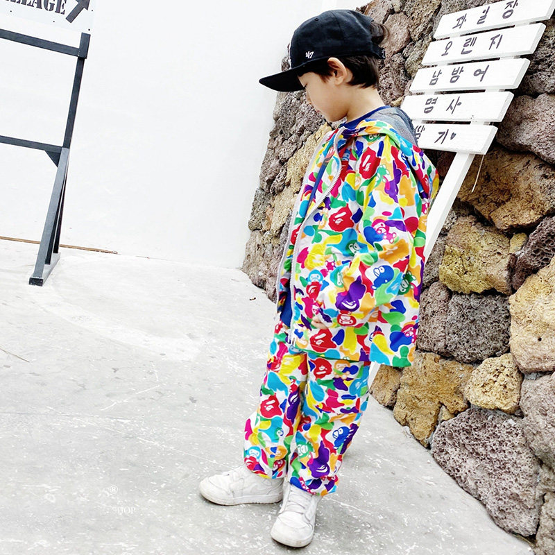 Japan boomer BAPE children's clothing 2020 spring and summer new men and women children camouflan sunscreen cardio-hoodie waterproof windcoat jacket