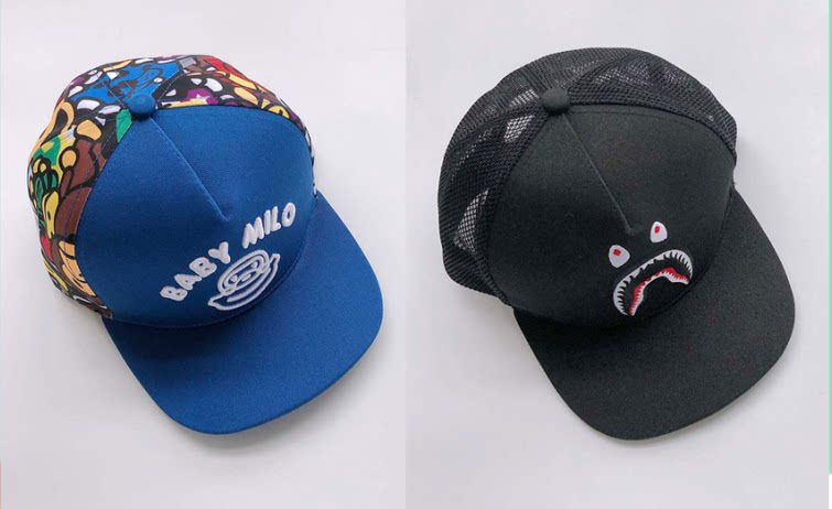 Japan Tide Card Bape Boy Hat 20 Years New Ape Head Shark Sun Visor Casual Child Duck Tongue Cap Baseball Cap
