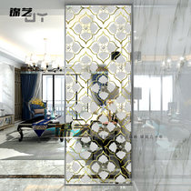 Tempered glass transparent carved decorative screen partition custom-made guest restaurant porch balcony aisle Nordic light luxury