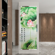 Customized modern simple carved tempered art glass entrance hall living room dining room background wall glass