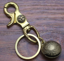 Pure Copper Brass Crosheart Tang Grass Shrimp Buckling Bells Combination Keychain Denim Accessories