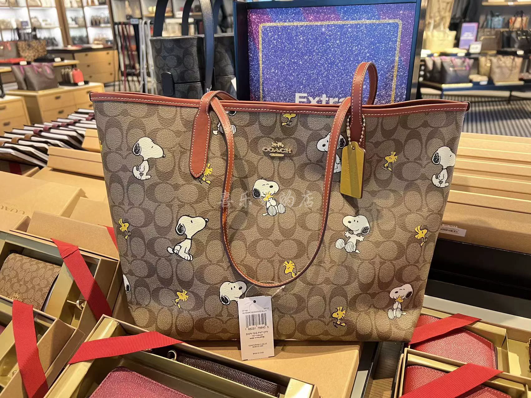 [COACH женская сумка SNOOPY PEANUTS CITY tote]