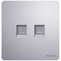 Delixi network cable telephone socket panel network telephone socket double port two-in-one wall telephone computer socket