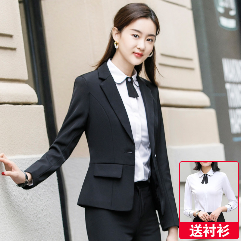 Work clothes suit suit woman 2021 autumn style Fashion Temperament Interview Positive Dress OL Western-style suit pants Overalls workwear