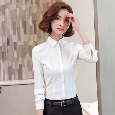 White shirt women long sleeve 2018 new Korean version of professional dress autumn solid color business shirt work clothes