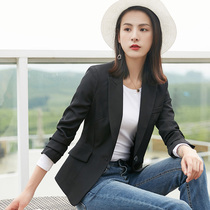 Small blazer womens short Korean version of spring and autumn professional suit suit formal business slim black suit top