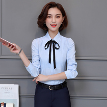 White shirt womens long sleeve 2021 Spring and Autumn new fashion Han fan slim work professional dress dress ladies clothes