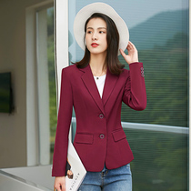 2021 spring and autumn new Korean version small suit womens coat short fashion slim large size black casual suit top