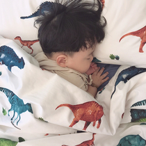 Custom-made cotton quilt cover childrens kindergarten bed boys and girls 120*150 dinosaur quilt cover single-piece pillowcase cotton