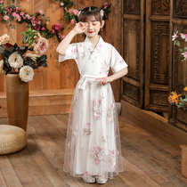 New childrens Hanfu girl fairy skirt original costume short sleeve Chinese style little girl Super fairy dress summer