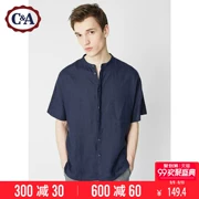 C & A Nam Tươi và Đơn Giản Linen Top Mùa Hè Mới Năm-Tay Áo Sơ Mi Giản Dị CA200203809