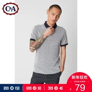 C & A Jacquard Đan tay áo ngắn Polo Áo thun nam mùa hè Cotton thun hàng đầu CA200206028