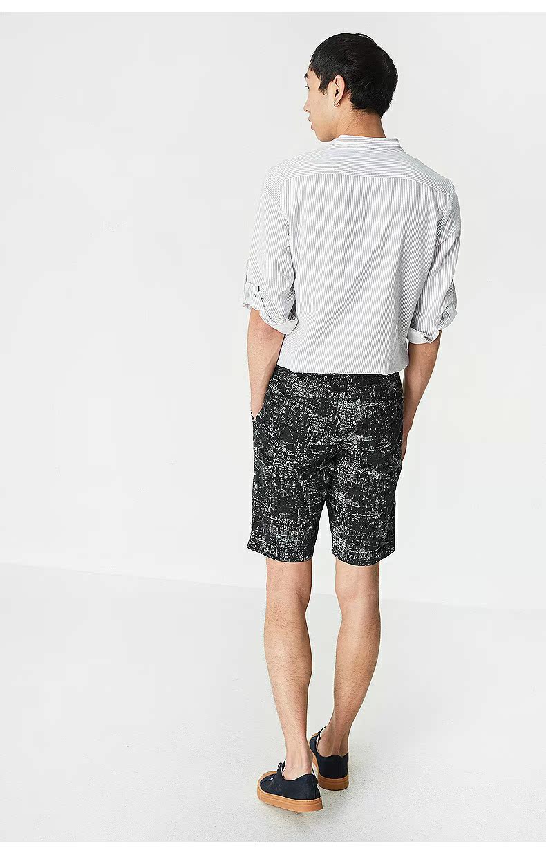 C & A quần zip nam đơn giản 2018 cotton mùa hè in quần short Bermuda CA200205447 quần ngố nam