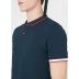 C & A Men Stretch Stretch Tương phản gân tay áo ngắn Áo thun đính cườm Cotton Casual Ve áo Top CA200202745