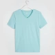 C & A cotton mỏng cổ chữ V ngắn tay áo thun nam Mùa hè giản dị đơn giản màu cơ bản đứng đầu ECD214004 áo thun form rộng nam
