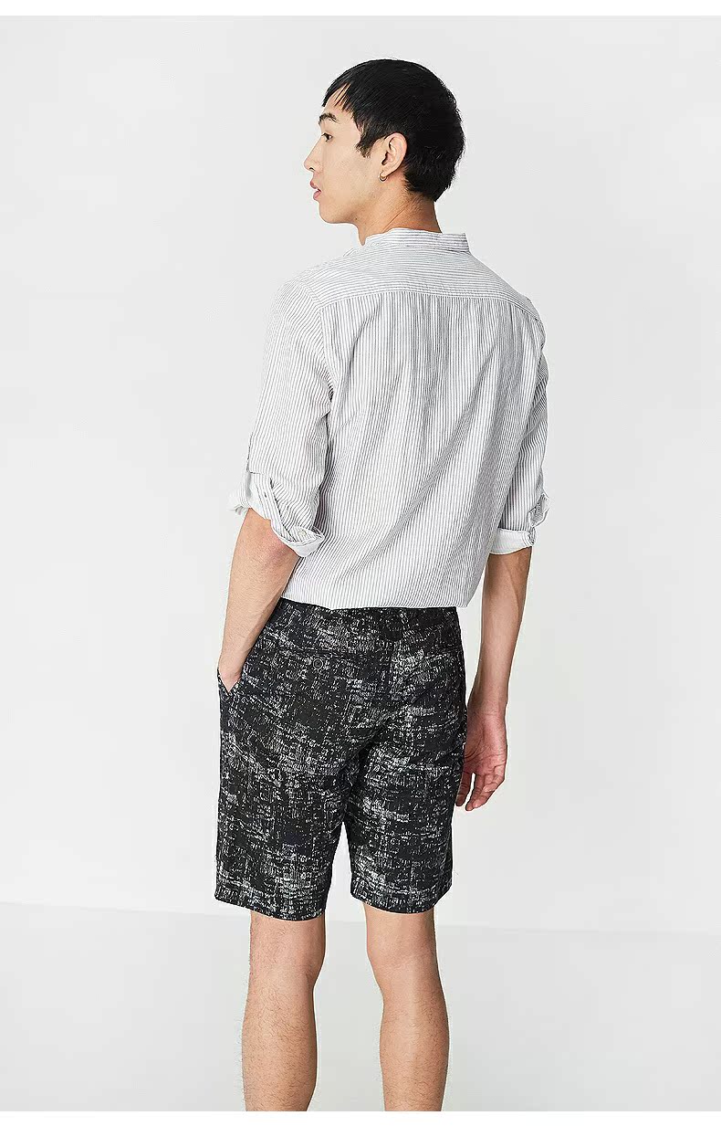 C & A quần zip nam đơn giản 2018 cotton mùa hè in quần short Bermuda CA200205447 quần ngố nam
