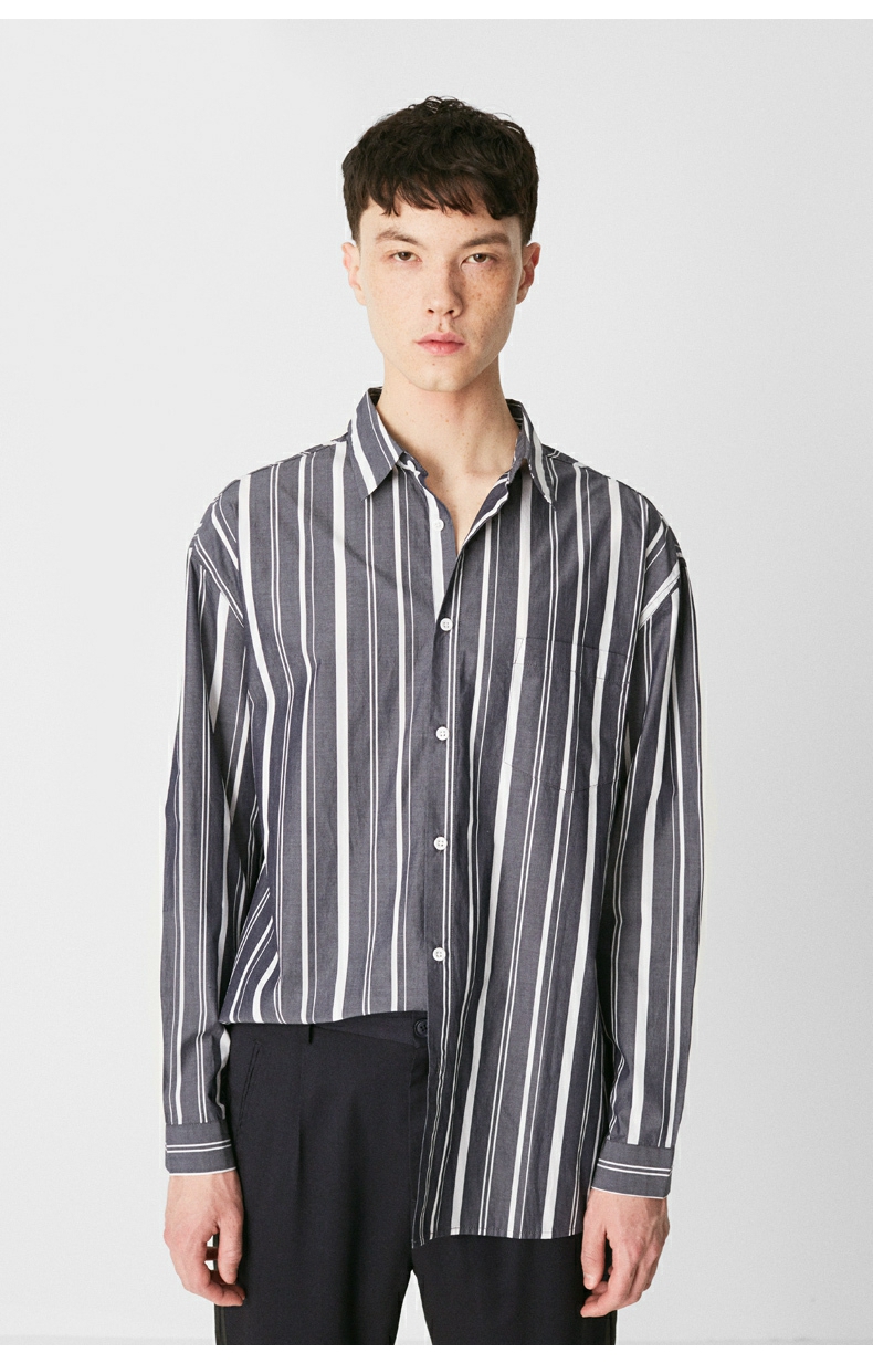 C & A retro hippie gió sọc dọc áo sơ mi nam mùa hè thường bông ve áo sơ mi CA200205342 áo kẻ caro nam