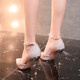 Silver high heels niche sandals women's summer 2024 new shoes wedding shoes stiletto heel toe pointed toe single shoes women's shoes