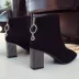 Giày nữ 2018 mới hoang dã Giày nữ mùa đông ấm dày với giày cao gót Martin Giày nữ Chelsea bốt ngắn boots cao cổ Giày ống