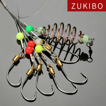 Zhizunfang sea rod throwing rod string hook fishing group fish hook set Anti-winding anti-hanging bottom explosion hook Fishing gear Fishing supplies