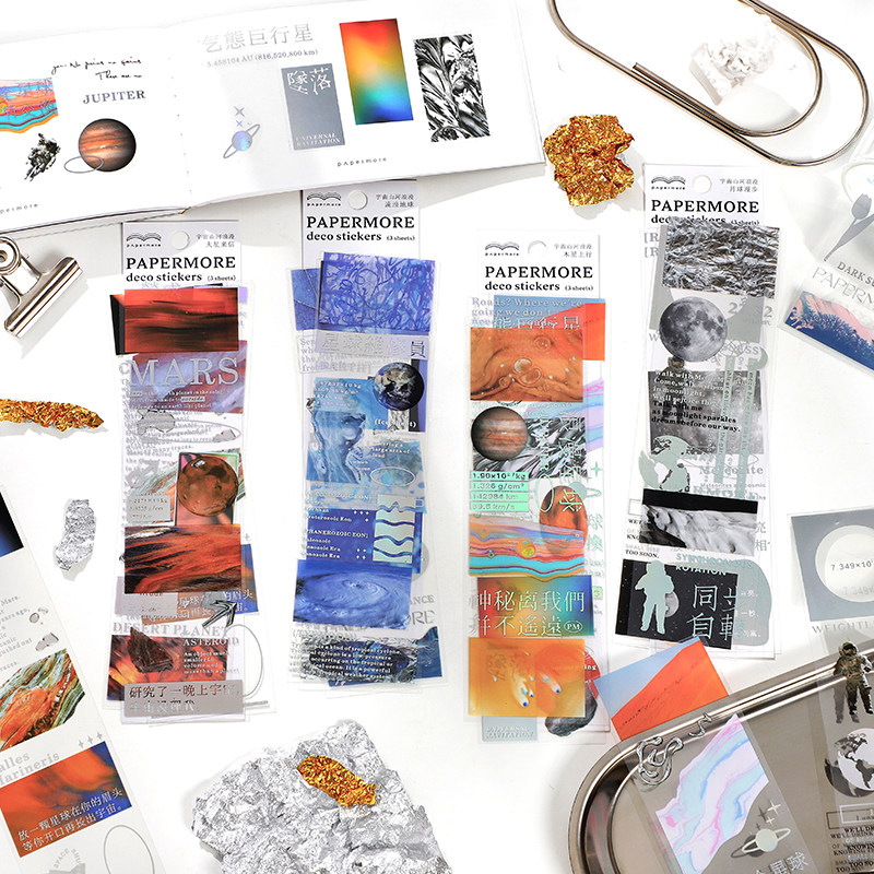 Yihe Dream Universe Planet Stickers Girls Hand Links in Request Text Transparent Waterproof Pet Decoration