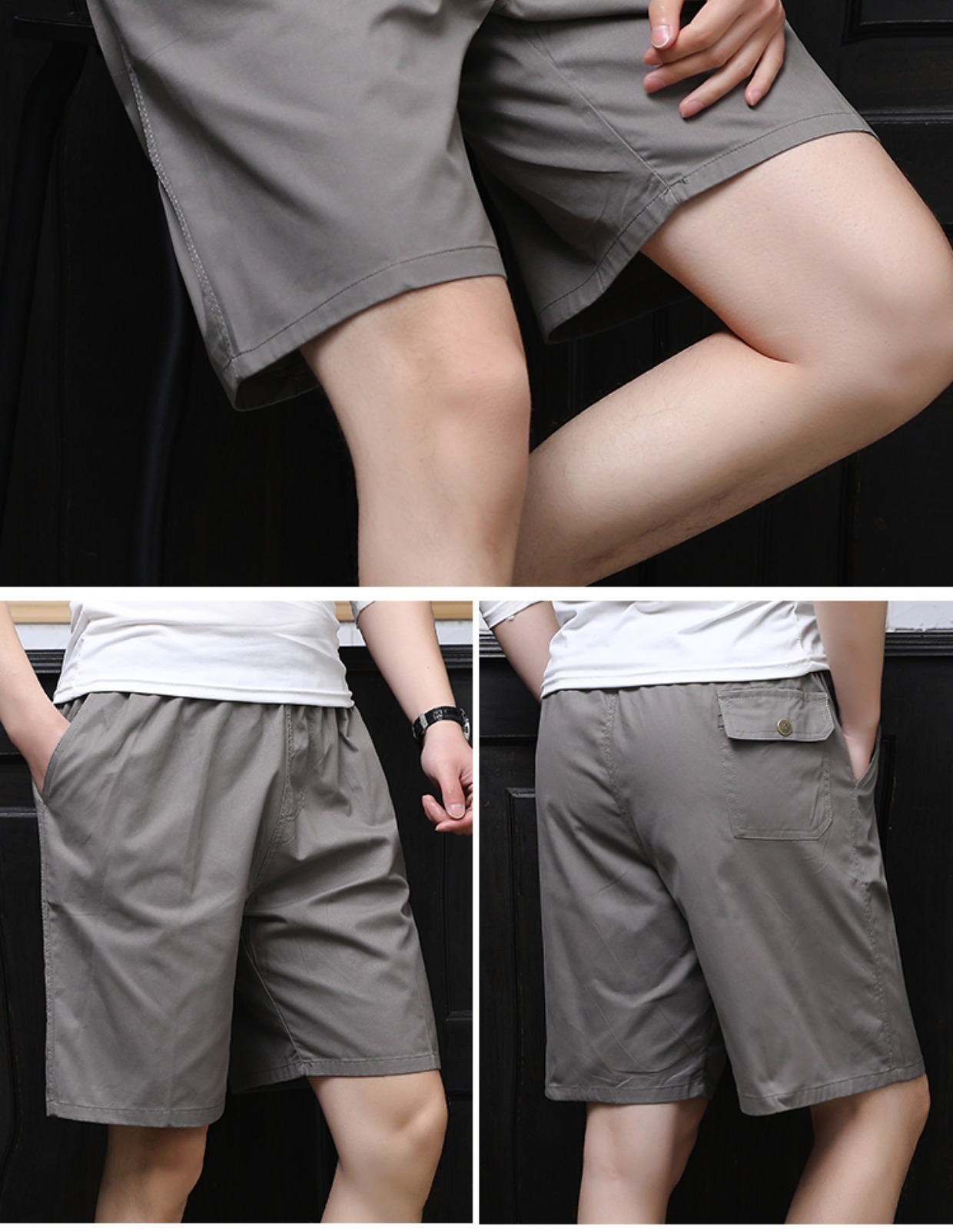 Mùa hè trung niên quần short nam cha tải lỏng kích thước lớn giản dị năm quần nam cotton bãi biển quần lớn quần đùi nam