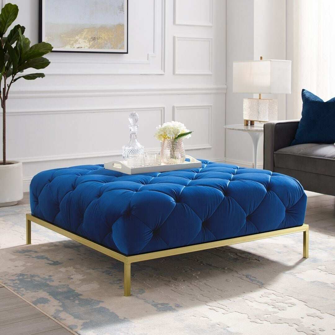 Light luxury Nordic square fabric shoe changing stool shopping mall clothing store fitting stool sofa tea table stool cloakroom stool