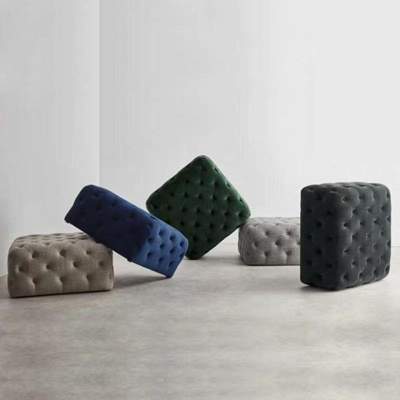 European-style clothing store green sofa retro cloakroom stool bedroom bed end stool light luxury velvet porch shoe changing stool
