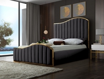 Postmodern Hong Kong-style double bed 1 8 light luxury American fabric high back bed simple master bedroom designer 2m wedding bed
