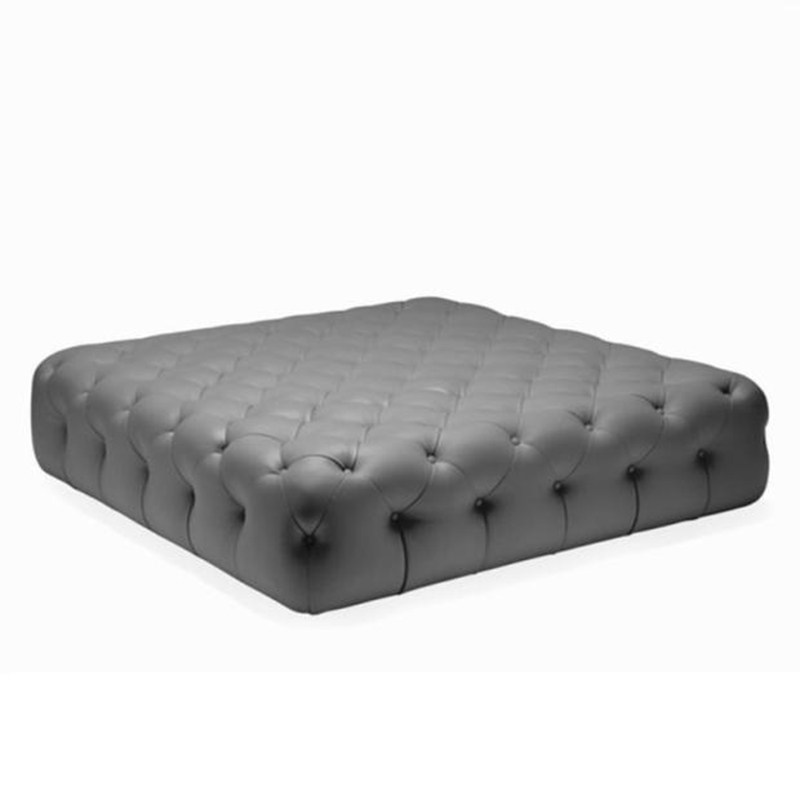 American style minimalist leather shoe changing stool European style fitting stool modern cowhide sofa foot stool leather stool pier square stool