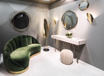 Nordic light luxury dark green special-shaped beauty salon living room velvet sofa clothing store shopping mall photo studio creative sofa