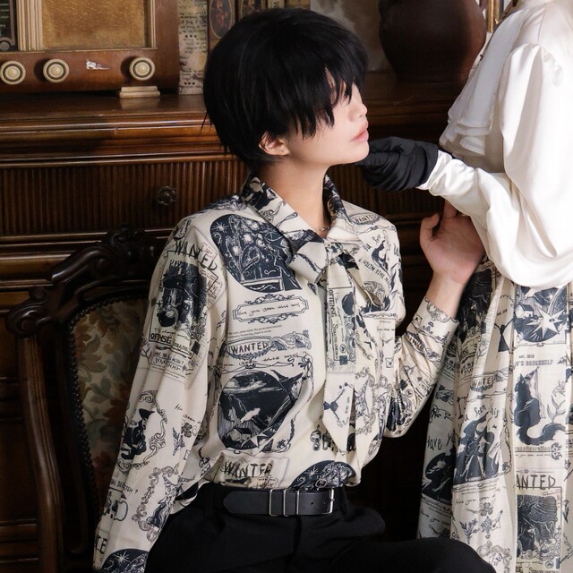 Miss W's Bookshelf Long Sleeve Shirt Witch Black Cat