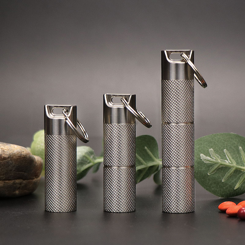 Pure titanium multi-layer grid medicine box Lightweight non-slip portable small medicine bottle sealed waterproof and moisture-proof medicine box Creative storage box