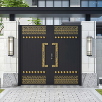 铝合金庭院大门户外别墅大门双开门铝雕花园门院子大门电动门定制