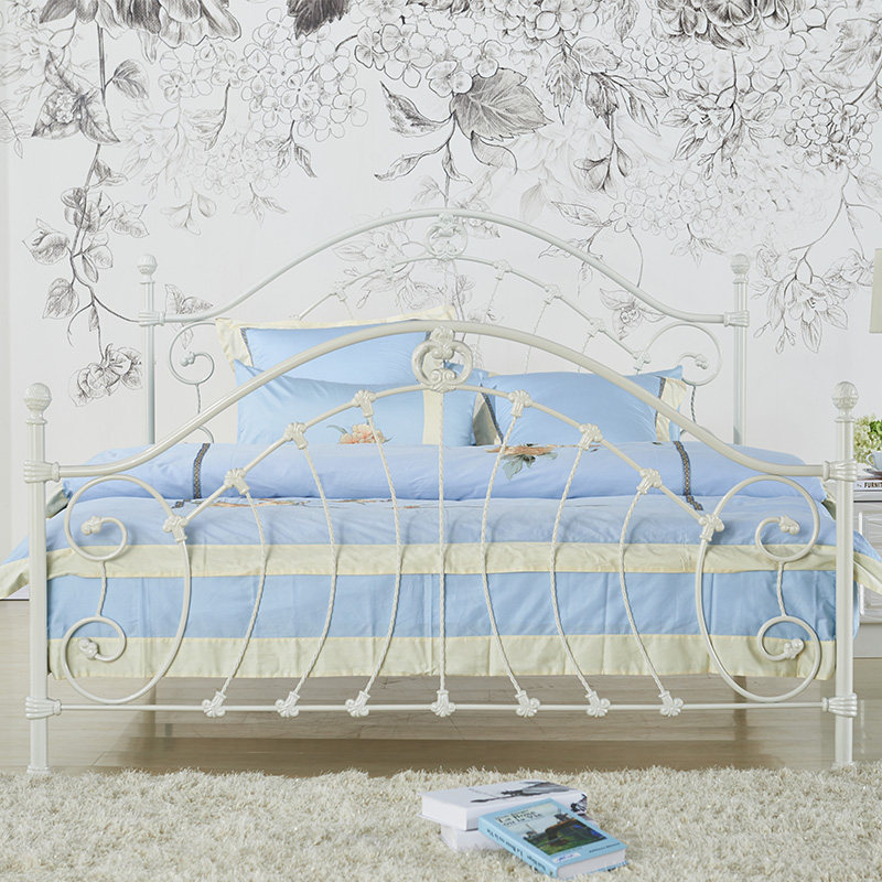 Jingda American-style country, European-style Nordic pastoral princess, export high-quality formaldehyde-free high-end double wrought iron bed