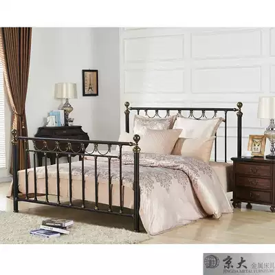 Jingda export European-style simple modern American country old high-quality high-end double wrought iron bed 18 meters